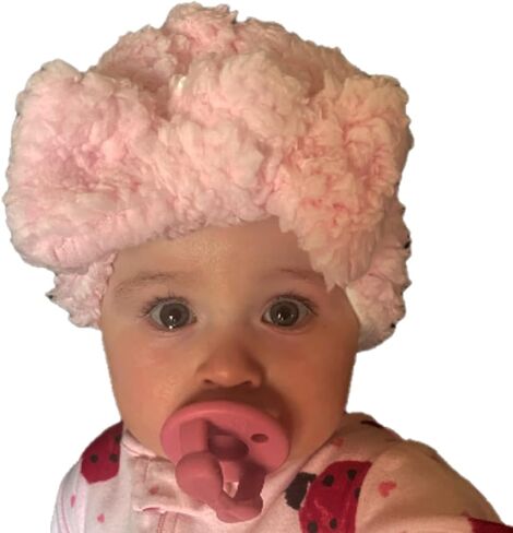 Baby Beanie Girls Light Pink Bow Infants Kids Toddlers Girls Fall Winter Warm Thick Lambswool Soft in Saudi Arabia
