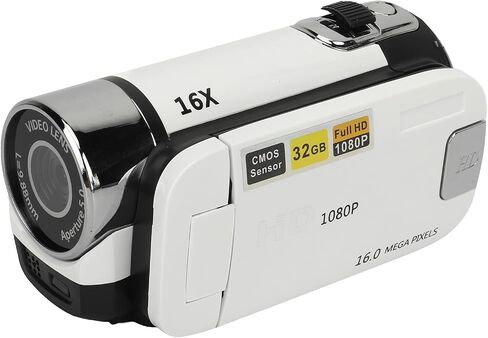 Portable 1080P HD Digital Video Camera Camcorder 16MP 16X Zoom with Fill Light 2.7 Inch Rotatable LCD Screen for Vlogging Travel Sports Events Handheld Recorder in Saudi Arabia