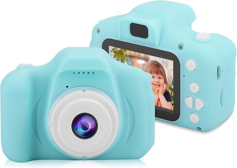 Cartoon Kid Camera,2.0In Screen DIY Photos Video Recording Camera Toy,Camera Camcorder for Girls and Boys Gifts(Green) in Saudi Arabia