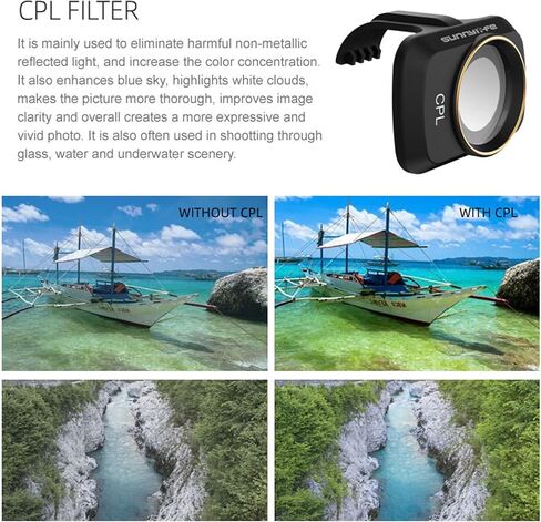 مجموعة مرشح ND لطائرة DJI Mavic Mini2/2SE/4K بدون طيار، ملحقات مجموعة مرشح عدسات Mini 4K، 4 عبوات (CPL، MCUV، ND4، ND8) in Saudi Arabia