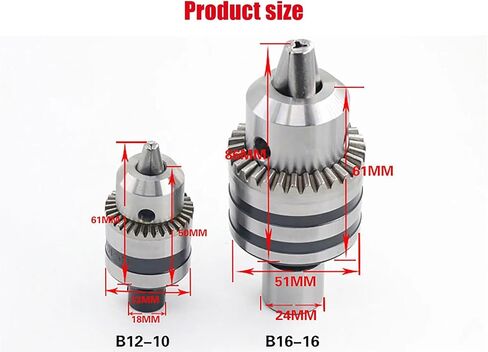 1PCS Precision Drill Chuck B12 B16 Wear-resistant Drill Chuck With Connecting Rod For Polishing, Grinding, Cutting Table Grinding(B12 drill chuck 10mm) in Saudi Arabia