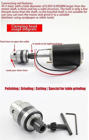 1PCS Precision Drill Chuck B12 B16 Wear-resistant Drill Chuck With Connecting Rod For Polishing, Grinding, Cutting Table Grinding(B12 drill chuck 10mm) in Saudi Arabia