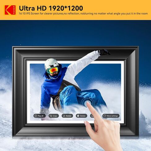 إطار صور رقمي KODAK WiFi، إطار صور رقمي بشاشة لمس 1920 × 1200، إطار صور إلكتروني ذكي مقاس 10.1 بوصة مع 32 جيجابايت، تدوير تلقائي، مشاركة اللحظات على الفور in Saudi Arabia