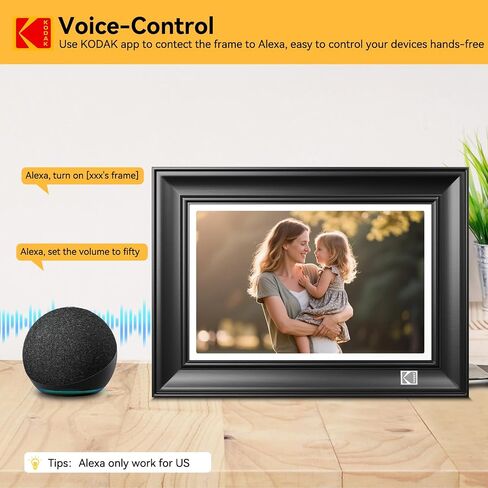 إطار صور رقمي KODAK WiFi، إطار صور رقمي بشاشة لمس 1920 × 1200، إطار صور إلكتروني ذكي مقاس 10.1 بوصة مع 32 جيجابايت، تدوير تلقائي، مشاركة اللحظات على الفور in Saudi Arabia