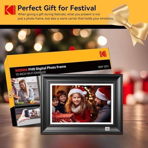 إطار صور رقمي KODAK WiFi، إطار صور رقمي بشاشة لمس 1920 × 1200، إطار صور إلكتروني ذكي مقاس 10.1 بوصة مع 32 جيجابايت، تدوير تلقائي، مشاركة اللحظات على الفور in Saudi Arabia