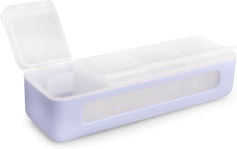 melii Snackle Box | 4 Compartment Divided Snack Container with Individual Lids, Kids Lunch & Travel Food Storage Organizer, BPA-Free, 2-Pack (Blue + Mint) in Saudi Arabia