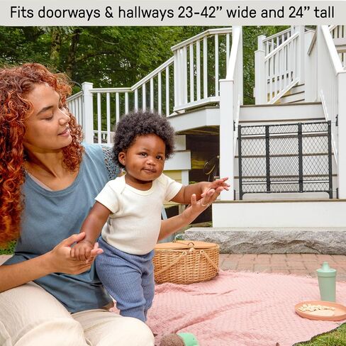 Ingenuity Doorway 42W Series Baby and Dog Gate 2-Pack, Indoor Outdoor, Won't Rust or Warp, Galvanized Steel, Fits 23-42" Openings; 24" Tall in Saudi Arabia