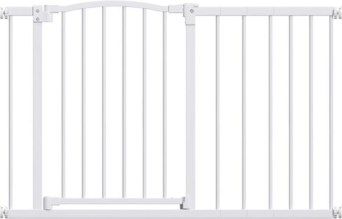 بوابة الحيوانات الأليفة من Great Gates - بوابة فولاذية متينة للسلالم - باب ذاتي الإغلاق وقفل مقاوم للأطفال بخطوتين - بوابات للكلاب صديقة للحائط للمداخل (يناسب معظم الأشخاص) - 29.8 بوصة - 47.5 بوصة، طول 34 بوصة in Saudi Arabia