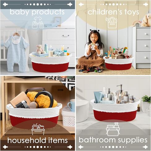 Gift Basket Empty with Wrap Bag & Ribbon & Card, Empty Small Woven Storage Basket (12"x8"x5"), Cute Decorative Gift Baskets Storage for Wedding Christmas Baby Showers Easter (White-Light Brown) in Saudi Arabia