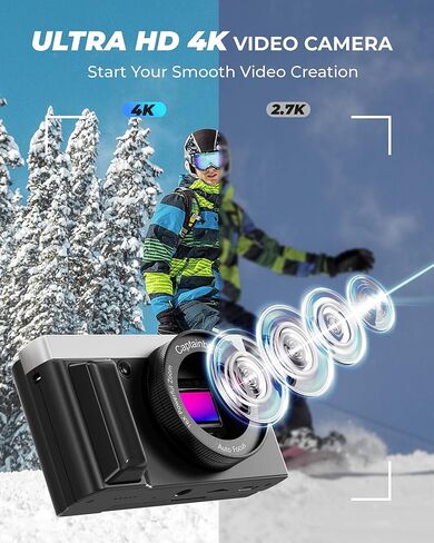 كاميرات رقمية بدقة 4K للتصوير الفوتوغرافي، وكاميرا تسجيل فيديو بتركيز تلقائي بدقة 64 ميجابكسل لكاميرا فيديو على YouTube مقاس 3 بوصات بزاوية 180 درجة، وكاميرات تقريب رقمية مدمجة 16X وكاميرات مضادة للاهتزاز مع بطاقة 64 جيجابايت in Kuwait