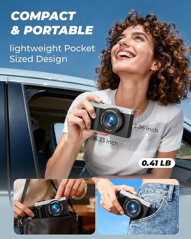 كاميرات رقمية بدقة 4K للتصوير الفوتوغرافي، وكاميرا تسجيل فيديو بتركيز تلقائي بدقة 64 ميجابكسل لكاميرا فيديو على YouTube مقاس 3 بوصات بزاوية 180 درجة، وكاميرات تقريب رقمية مدمجة 16X وكاميرات مضادة للاهتزاز مع بطاقة 64 جيجابايت in Kuwait