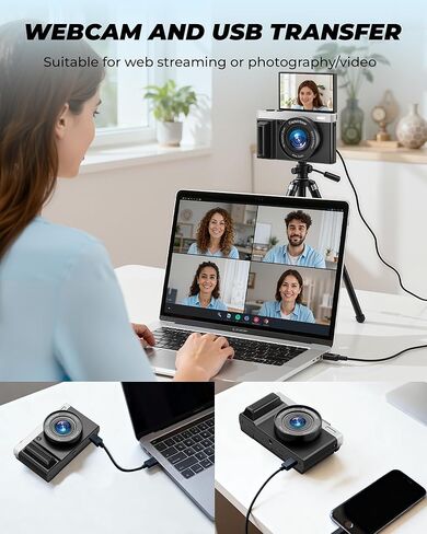 كاميرات رقمية بدقة 4K للتصوير الفوتوغرافي، وكاميرا تسجيل فيديو بتركيز تلقائي بدقة 64 ميجابكسل لكاميرا فيديو على YouTube مقاس 3 بوصات بزاوية 180 درجة، وكاميرات تقريب رقمية مدمجة 16X وكاميرات مضادة للاهتزاز مع بطاقة 64 جيجابايت in Kuwait