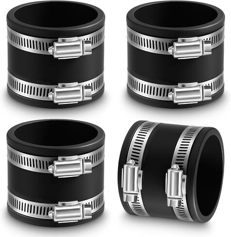4 Pcs Dust Control Flex Cuffs with Stainless Steel Hose Clamps, Flexible PVC Coupling for Plastic and Copper Plumbing Connections, Connector Ports Dust Collection Fittings(2-1/2 Inch) in Saudi Arabia