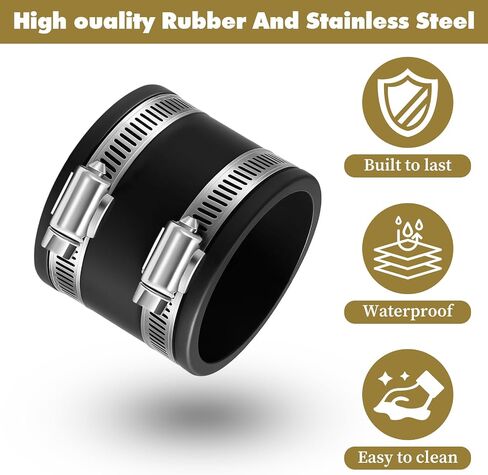 4 Pcs Dust Control Flex Cuffs with Stainless Steel Hose Clamps, Flexible PVC Coupling for Plastic and Copper Plumbing Connections, Connector Ports Dust Collection Fittings(2-1/2 Inch) in Saudi Arabia