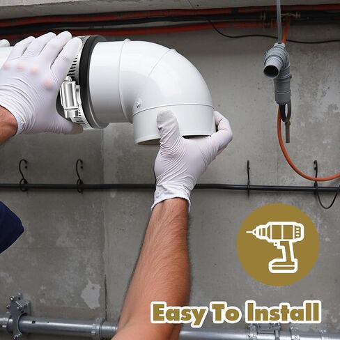 4 Pcs Dust Control Flex Cuffs with Stainless Steel Hose Clamps, Flexible PVC Coupling for Plastic and Copper Plumbing Connections, Connector Ports Dust Collection Fittings(2-1/2 Inch) in Saudi Arabia