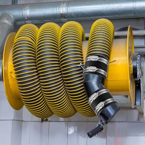 4 Pcs Dust Control Flex Cuffs with Stainless Steel Hose Clamps, Flexible PVC Coupling for Plastic and Copper Plumbing Connections, Connector Ports Dust Collection Fittings(2-1/2 Inch) in Saudi Arabia