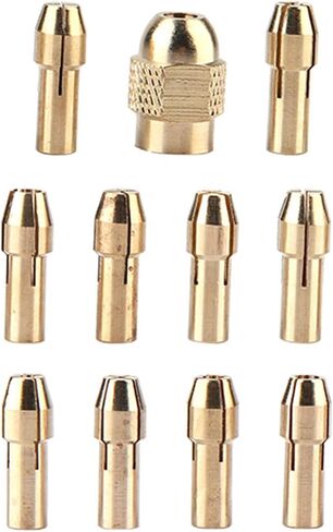 11pcs 4-jaw Copper Drill Chuck Collet Set 0.5-3.2mm for Mini Electric Grinder in Saudi Arabia