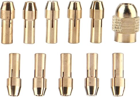 11pcs 4-jaw Copper Drill Chuck Collet Set 0.5-3.2mm for Mini Electric Grinder in Saudi Arabia
