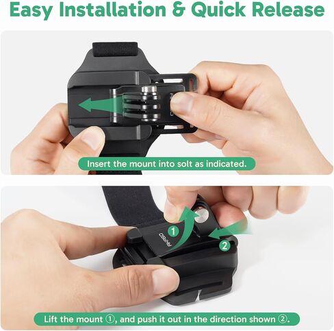 AKASO 2-in-1 Quick Release Adjustable Head Strap Mount for GoPro Hero 13 12 11 10 9, EK7000/EK7000 Pro, Brave 4/4 Pro, Brave 7/7 LE, V50 X, V50 Elite, DJI Osmo Action Cameras in Saudi Arabia