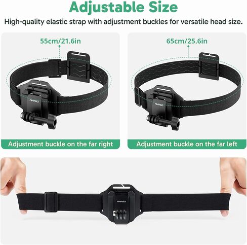 AKASO 2-in-1 Quick Release Adjustable Head Strap Mount for GoPro Hero 13 12 11 10 9, EK7000/EK7000 Pro, Brave 4/4 Pro, Brave 7/7 LE, V50 X, V50 Elite, DJI Osmo Action Cameras in Saudi Arabia