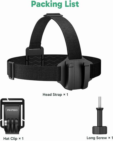 AKASO 2-in-1 Quick Release Adjustable Head Strap Mount for GoPro Hero 13 12 11 10 9, EK7000/EK7000 Pro, Brave 4/4 Pro, Brave 7/7 LE, V50 X, V50 Elite, DJI Osmo Action Cameras in Saudi Arabia