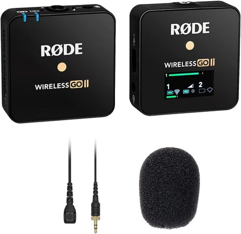نظام ميكروفون ومسجل لاسلكي رقمي مدمج واحد من Rode Wireless GO II (WIGOIIS) حزمة Lavalier II ميكروفون Lavalier متعدد الاتجاهات وحاجب أمامي رغوي مكون من 3 عبوات in Saudi Arabia