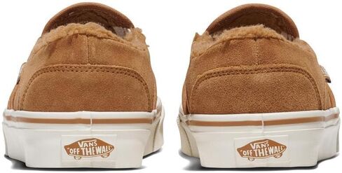Vans Women's Asher Slip-On Shoe | Casual Sneakers for Walking, Fashion & Everyday Wear, Suede/Chipmunk/High Pile Fleece, 9 in Saudi Arabia