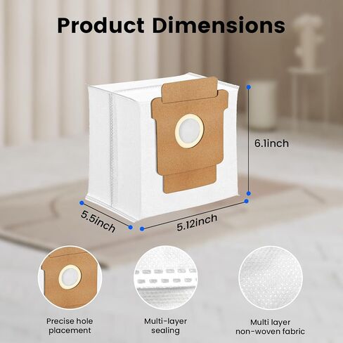 105 Combo Replacement Dust Bags for iRobot Roomba 105 Vac, 104, Plus 405 (G181)(G185) Plus 504 Vac, Plus 505 Combo, Max 705 Vac Combo Robot Vacuum Bags for Roomba, Disposable Dust Bags 20Pack in Saudi Arabia