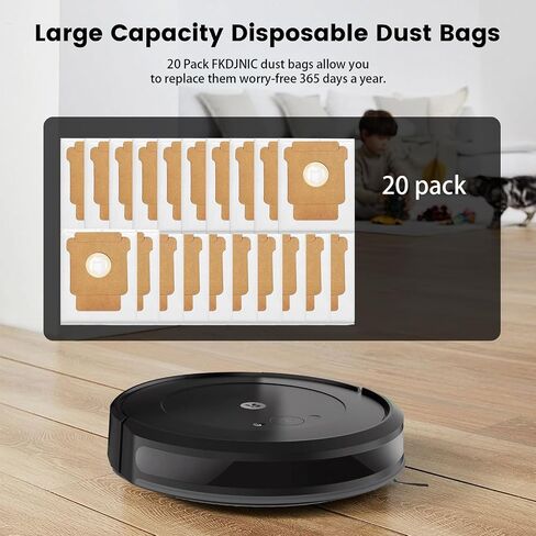 105 Combo Replacement Dust Bags for iRobot Roomba 105 Vac, 104, Plus 405 (G181)(G185) Plus 504 Vac, Plus 505 Combo, Max 705 Vac Combo Robot Vacuum Bags for Roomba, Disposable Dust Bags 20Pack in Saudi Arabia