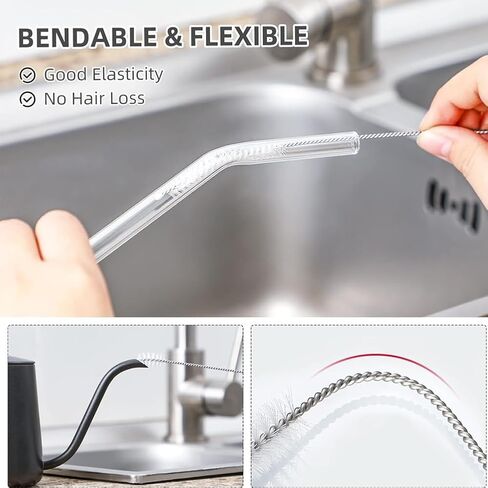 10PCS White Nylon Tube Cleaning Brushes: Perfect for Narrow - Cleaning Narrow - Neck Bottles in The Kitchen in Saudi Arabia