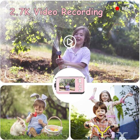 Underwater Camera with 32GB Card Waterproof Digital Camera for Kids 16FT 56MP FHD 1080P Compact Portable 16X Digital Zoom Waterproof Camera，Pink in Kuwait
