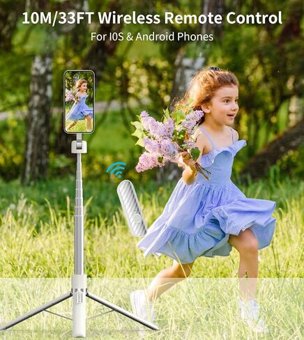 Phone Selfie Stick Tripod Rechargeable Remote, Portable Wireless Remotes Shutter Compatible with Smartphones for CX609 Tripod Black in Saudi Arabia