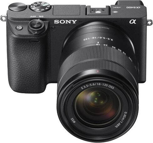 كاميرا Sony a6400 بدون مرآة مع عدسة Sony E مقاس 18-135 مم f/3.5-5.6 OSS + قطعتين ذاكرة 64 جيجابايت + ضوء LED + حقيبة كاميرا + حامل ثلاثي + المزيد (حزمة 27 قطعة) (متجددة) in Saudi Arabia