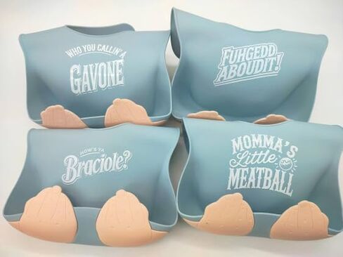 Teasin' Teethers Funny Italian Silicone Baby Bib with Pocket Food Catcher for Toddlers and Infants Funny Baby Bib Gift in Saudi Arabia