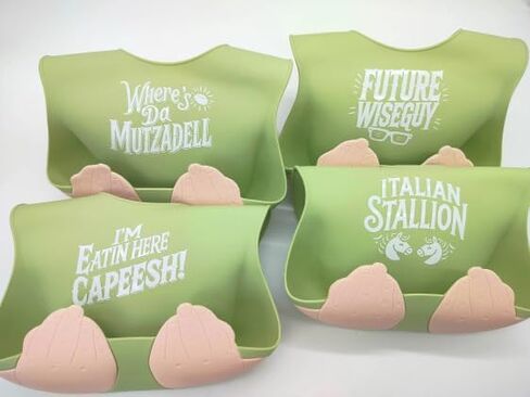 Teasin' Teethers Funny Italian Silicone Baby Bib with Pocket Food Catcher for Toddlers and Infants Funny Baby Bib Gift in Saudi Arabia