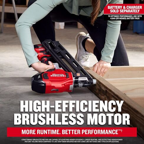 CRAFTSMAN V20 Brushless Cordless 30° Framing Nailer (Tool Only) (CMCN630PTB) in Saudi Arabia