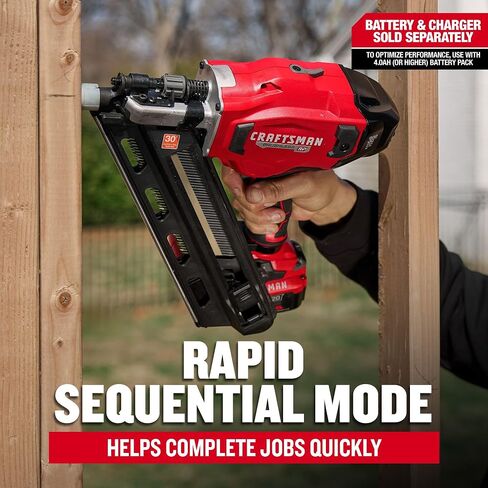 CRAFTSMAN V20 Brushless Cordless 30° Framing Nailer (Tool Only) (CMCN630PTB) in Saudi Arabia