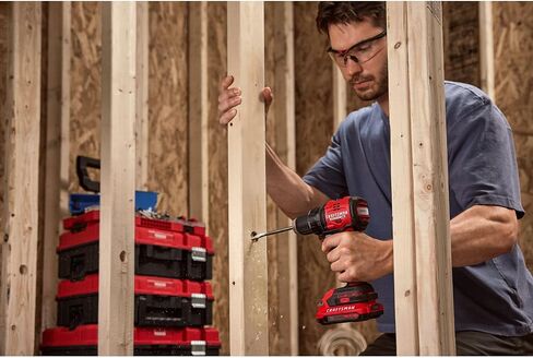 مثقاب/مشغل مدمج V20 BRUSHLESS RP من CRAFTSMAN، مشغل سرعة متغيرة، مصباح LED مدمج، يتضمن بطارية وشاحن (CMCD714D1) in Saudi Arabia