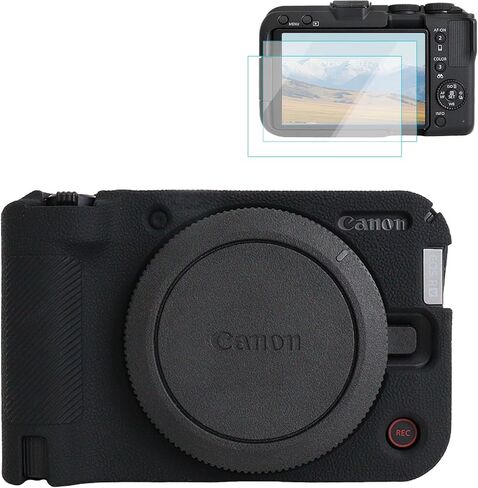 Rieibi Silicone Case for Canon EOS R50 V Camera, Soft Camera Protective Case for Canon EOS R50V Camera Accessories with 2 Screen Protectors, Off-White in Saudi Arabia