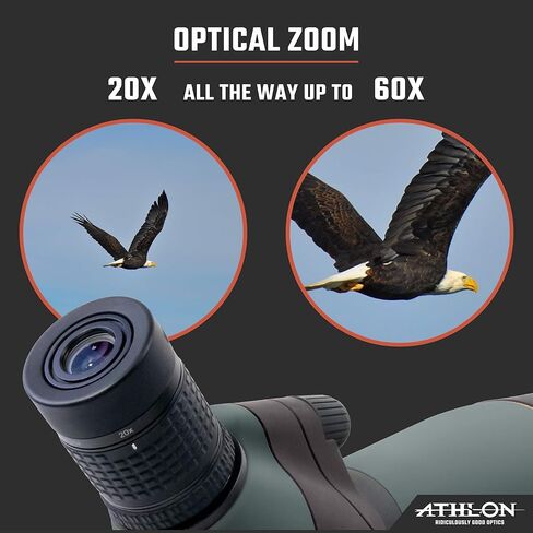 Athlon Optics Talos 20-60x80 Spotter Scope - معدات خارجية متينة للصيد وأهداف الرماية ومشاهدة الطيور - نطاق اكتشاف إضافة مثالية لملحقات الصيد in Kuwait