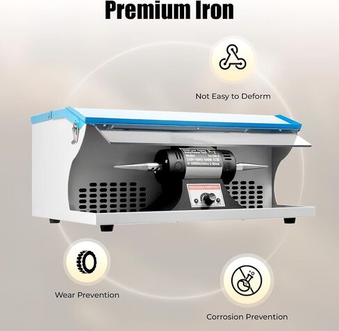 500W Jewelry Bench Polisher, 110V 1/2 HP Benchtop Polishing Buffing Machine Adjustable Variable Speed Polishing Buffing Machine Buffer Grinder Dust Collector with Light for Polishing Aluminum Chrome in Saudi Arabia