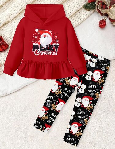 CRISONE Toddler Baby Girl Clothes Long Sleeves Ruffle Hoodie Shirt Floral Pants 2 Pcs Fall Winter Outfits Set in Saudi Arabia