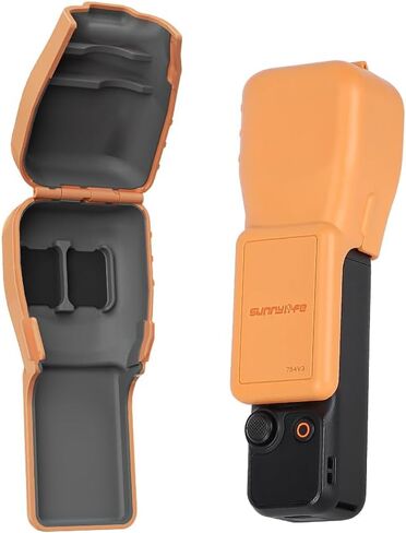 Soft Rubber Protective Storage Cover for DJI Pocket 3 Camera Body and Filter Head Screen All-round Protector,Scratch-resistant and Shock-absorbing Shell Case,Magnetic Absorption Trough Design (orange) in Saudi Arabia