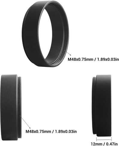 PUSOKEI M48x0.75 Telescope Extension Tube, 12mm Aluminum Alloy Length Extender with Anti Reflection Threads, for Astrophotography and Telescope Accessories in Saudi Arabia