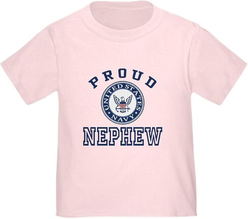 تي شيرت CafePress Proud US Navy Nephew للأطفال الصغار تي شيرت لطيف برسومات للأطفال الصغار، 100% قطن in Saudi Arabia