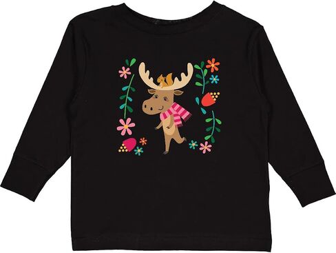 inktastic Woodland Moose Spring Flowers Toddler Long Sleeve T-Shirt in Saudi Arabia
