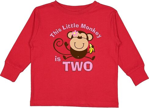 inktastic Little Monkey Girl 2nd Birthday Toddler Long Sleeve T-Shirt in Saudi Arabia