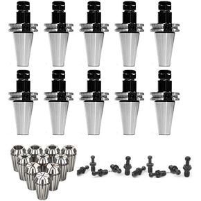 10PC TPACTOOLS CAT40 ER16 Collet Chuck True Balanced With 10PC ER16 Collets Industrial Grade Total Combined Runout 0.0005" or Less (With HAAS type pull studs to fit on all HAAS CAT40 spindle) in Kuwait