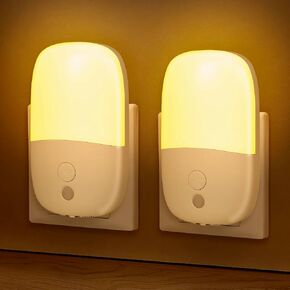 LED Night Light Plug in, 2 Pack Dimmable Night Lights with Dusk to Dawn Sensor & Retractable Plug & 3 Adjustable Brightness, 3000K Warm Nightlight for Adults/Kids/Bedroom/Stair/Hallway/Kitchen in Saudi Arabia
