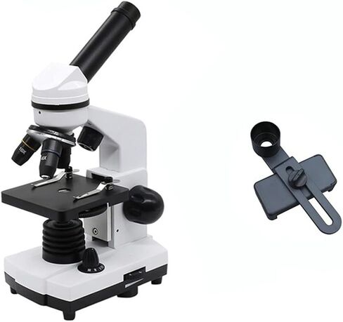 Microscope Kit 40X-1600X Microscopes Adults with Slides Set Phone Adapter Biological Microscope Microscope Lens Adapters, Set 2-40X in Saudi Arabia